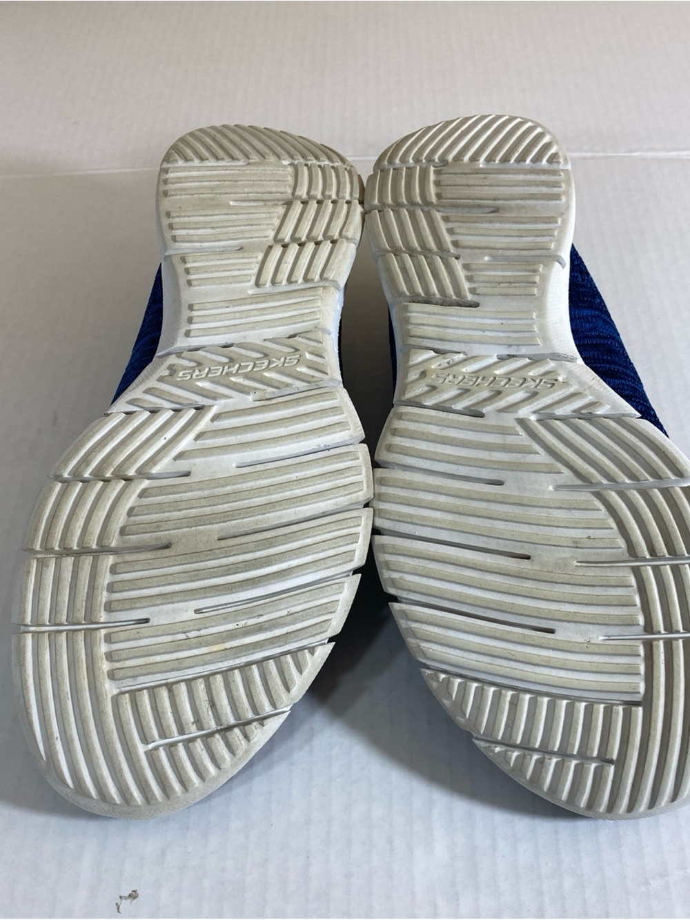 Skechers Women's Slip-On Knit Sneakers - Blue and Navy - Picture 8 of 10